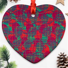 Decorative Abstract Art Heart Ornament (2 Sides)