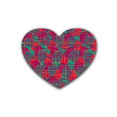 Decorative Abstract Art Heart Coaster (4 Pack) 