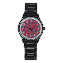 Decorative Abstract Art Stainless Steel Round Watch by Valentinaart