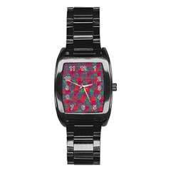 Decorative Abstract Art Stainless Steel Barrel Watch