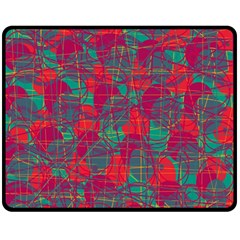 Decorative Abstract Art Double Sided Fleece Blanket (medium)  by Valentinaart