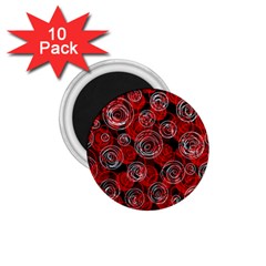 Red Abstract Decor 1 75  Magnets (10 Pack) 