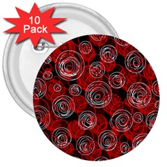 Red Abstract Decor 3  Buttons (10 Pack) 