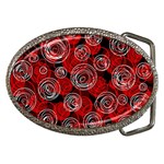 Red abstract decor Belt Buckles Front