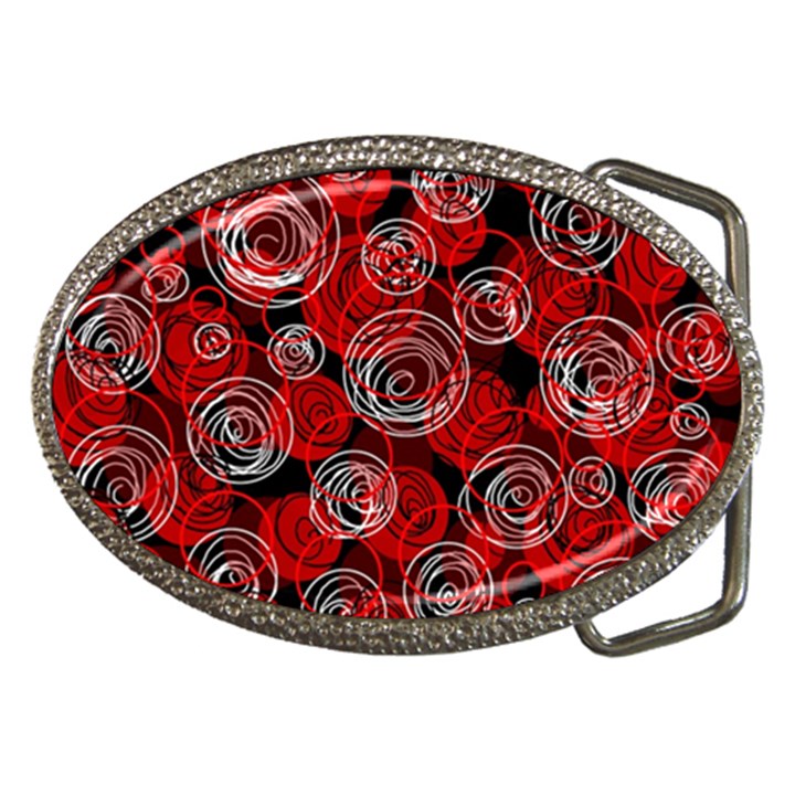 Red abstract decor Belt Buckles