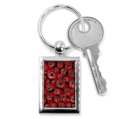 Red Abstract Decor Key Chains (rectangle) 