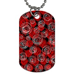 Red Abstract Decor Dog Tag (one Side)