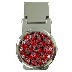 Red Abstract Decor Money Clip Watches