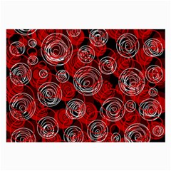 Red Abstract Decor Large Glasses Cloth