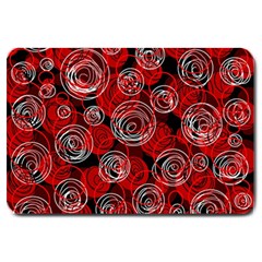 Red Abstract Decor Large Doormat  by Valentinaart