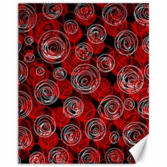 Red Abstract Decor Canvas 11  X 14   by Valentinaart