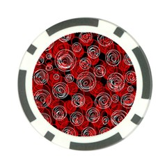 Red Abstract Decor Poker Chip Card Guards