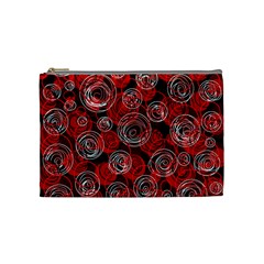 Red Abstract Decor Cosmetic Bag (medium) 