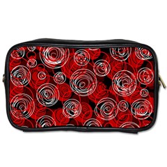 Red Abstract Decor Toiletries Bags 2-side