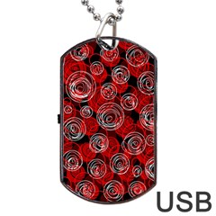 Red Abstract Decor Dog Tag Usb Flash (one Side) by Valentinaart