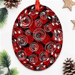 Red abstract decor Oval Filigree Ornament (2-Side)  Front