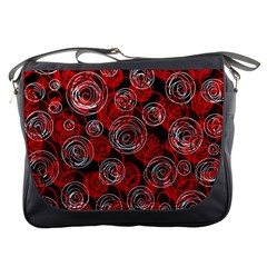 Red Abstract Decor Messenger Bags