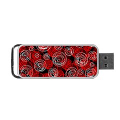 Red Abstract Decor Portable Usb Flash (one Side)