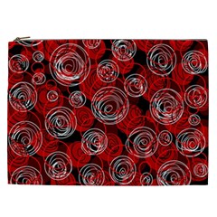 Red Abstract Decor Cosmetic Bag (xxl)  by Valentinaart