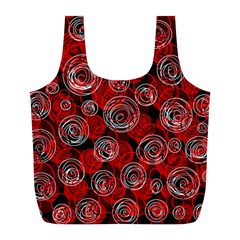 Red Abstract Decor Full Print Recycle Bags (l)  by Valentinaart