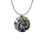 Gray Squirrel Eating Sycamore Seed Button Necklaces Front