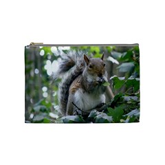 Gray Squirrel Eating Sycamore Seed Cosmetic Bag (medium)  by GiftsbyNature