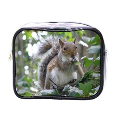 Gray Squirrel Eating Sycamore Seed Mini Toiletries Bags by GiftsbyNature