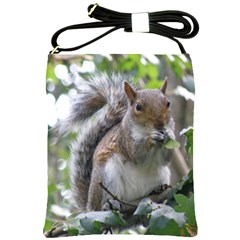 Gray Squirrel Eating Sycamore Seed Shoulder Sling Bags