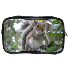 Gray Squirrel Eating Sycamore Seed Toiletries Bags by GiftsbyNature