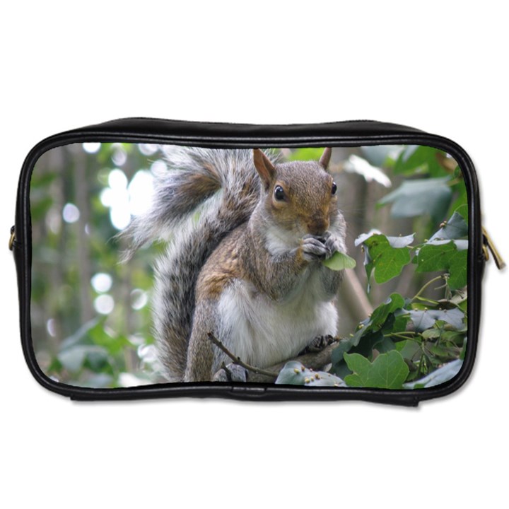 Gray Squirrel Eating Sycamore Seed Toiletries Bags