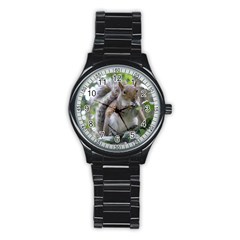 Gray Squirrel Eating Sycamore Seed Stainless Steel Round Watch by GiftsbyNature