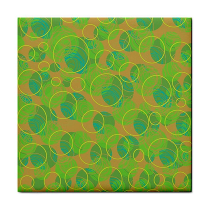 Green decorative art Tile Coasters