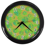 Green decorative art Wall Clocks (Black) Front