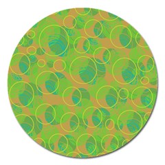 Green decorative art Magnet 5  (Round)