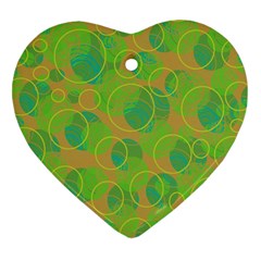 Green decorative art Heart Ornament (2 Sides)