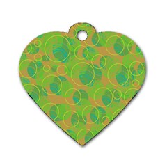 Green decorative art Dog Tag Heart (One Side)