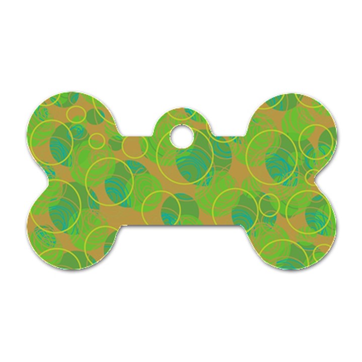 Green decorative art Dog Tag Bone (Two Sides)