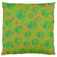 Green decorative art Large Flano Cushion Case (One Side)