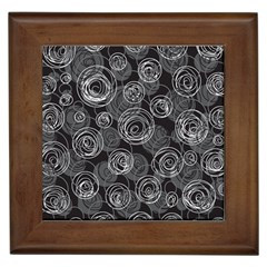 Gray abstract art Framed Tiles