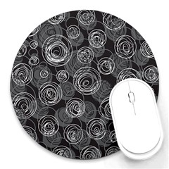 Gray abstract art Round Mousepads