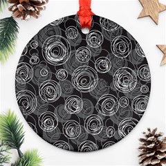 Gray abstract art Ornament (Round) 