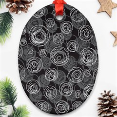 Gray abstract art Ornament (Oval) 