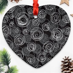 Gray abstract art Ornament (Heart) 