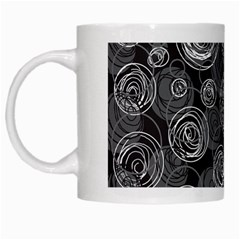 Gray abstract art White Mugs