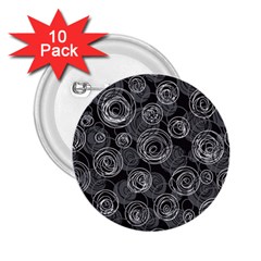 Gray abstract art 2.25  Buttons (10 pack) 