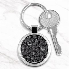 Gray abstract art Key Chains (Round) 