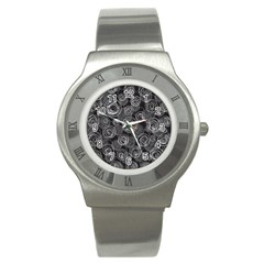 Gray abstract art Stainless Steel Watch