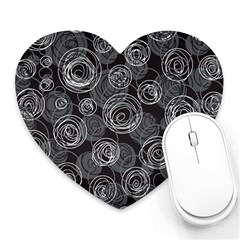 Gray abstract art Heart Mousepads