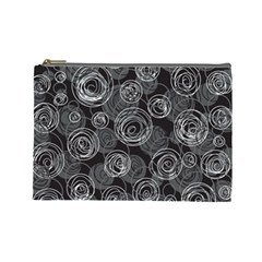 Gray abstract art Cosmetic Bag (Large) 