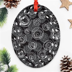 Gray abstract art Ornament (Oval Filigree) 